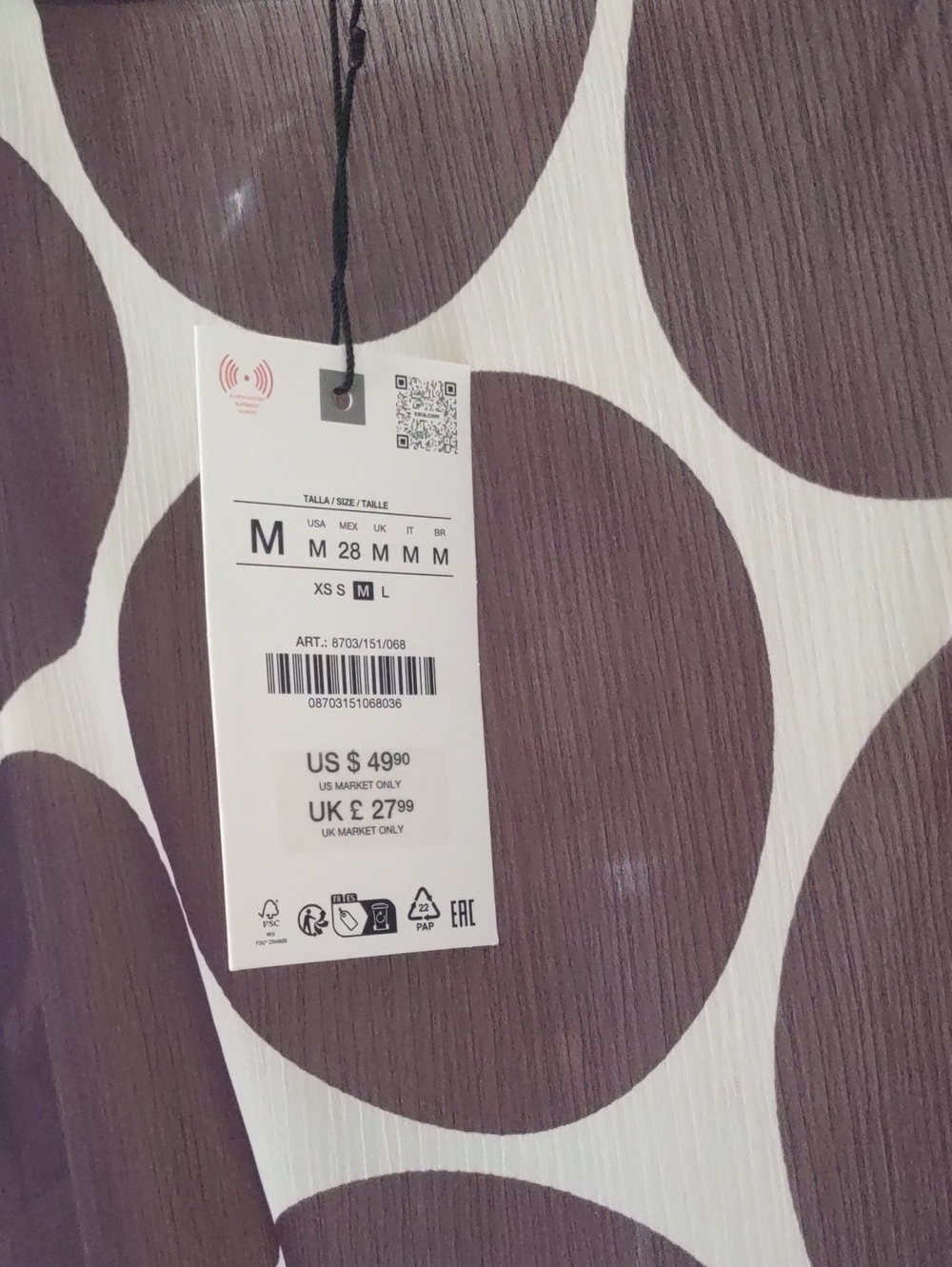 Zara Sheer Polka Dot Short Sleeve Top - Size Medium - Picture 7 of 7